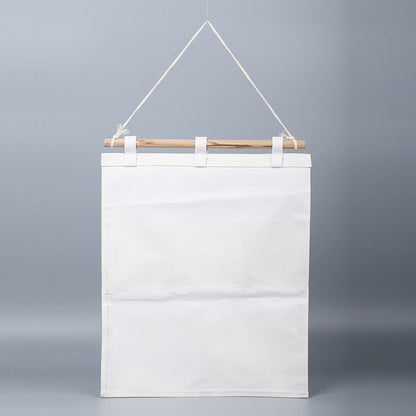 Set of 2 White & Blue Stripe Pattern Hanging Storage Bag Organizer