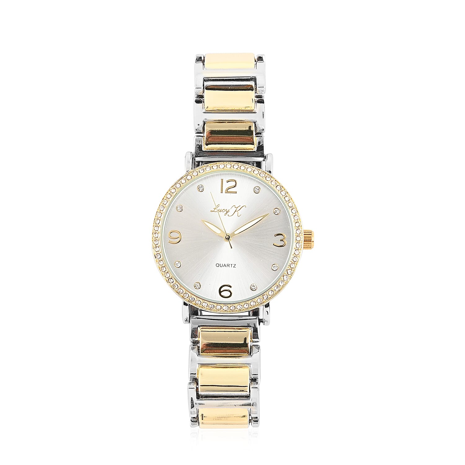 LUCY K Japanese Movement Watch in Goldtone with Faux MOP Dial and Adjustable Strap