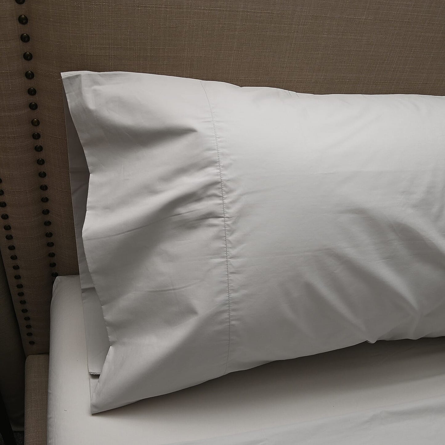 100% Organic Cotton Percale HOMESTEAD Gray 300 TC Sheet Set - California King