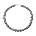 Utah Variscite 10mm Beaded Necklace 18 Inches in Sterling Silver 250.00 ctw