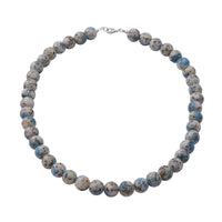 Utah Variscite 10mm Beaded Necklace 18 Inches in Sterling Silver 250.00 ctw