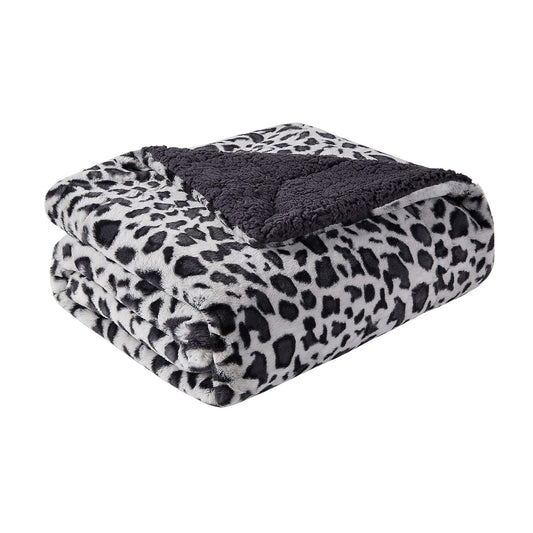 VCNY HOME Faux Fur Black Cheetah Throw