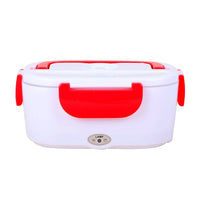 White & Blue Portable Electric Heating Lunch Box (50W) (9.25x6.49x4.13)