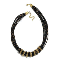 Fuchsia Seed Beaded Multi Strand Necklace