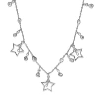 GP Celestial Dreams Collection Polki Diamond Star Charm Necklace 20 Inches in Platinum Over Sterling Silver 2.00 ctw