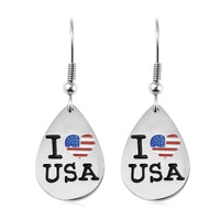 I love USA Theme Earrings in Stainless Steel , Tarnish-Free, Waterproof, Sweat Proof Jewelry