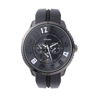 Strada Japanese Movement Sport Look Watch with Navy Blue Silicone Strap (45mm) (7.50-9.50 Inches)