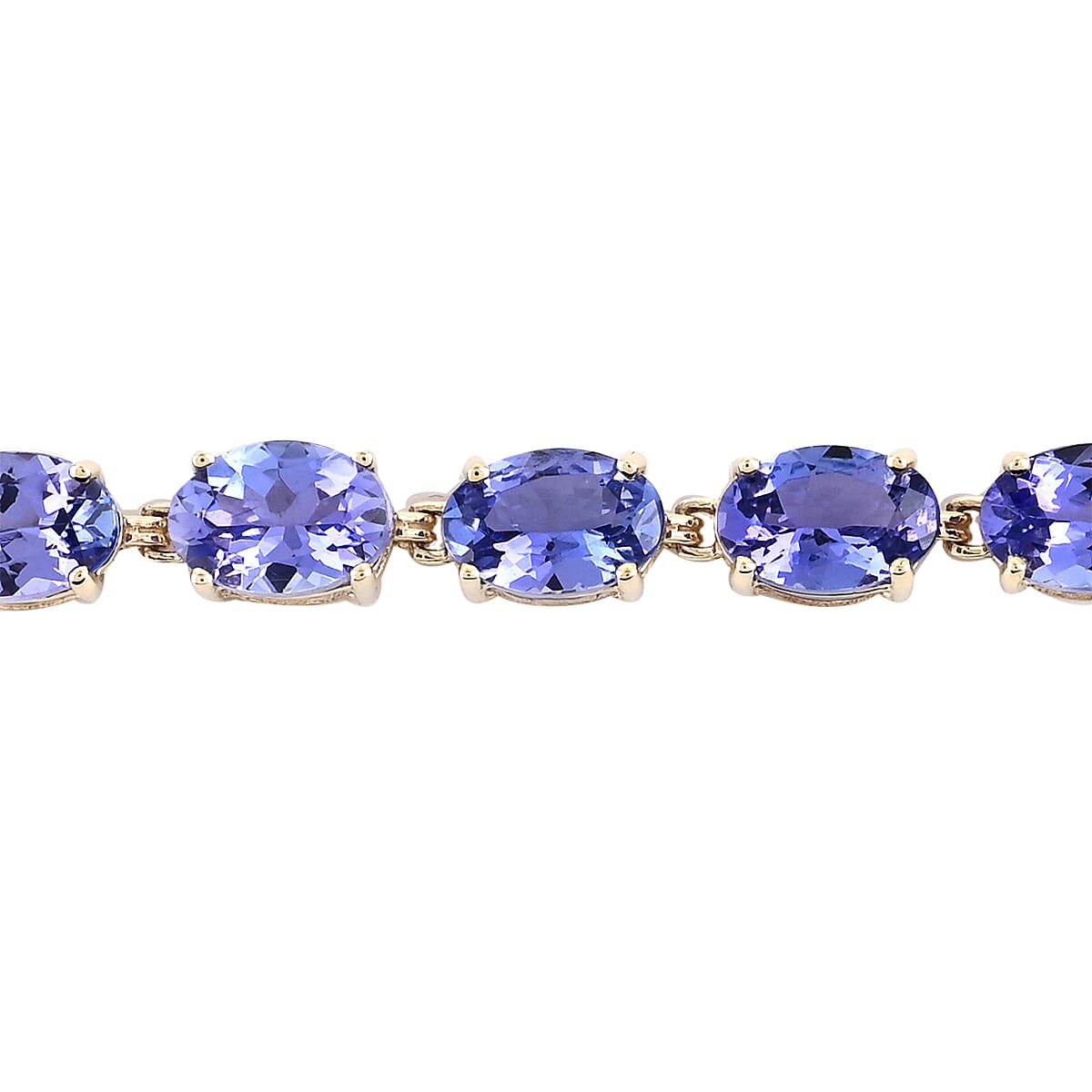 LUXORO 10.00 ctw AAA Tanzanite Tennis Bracelet in 14K Yellow Gold (6.50 In) 3.10 Grams (2)