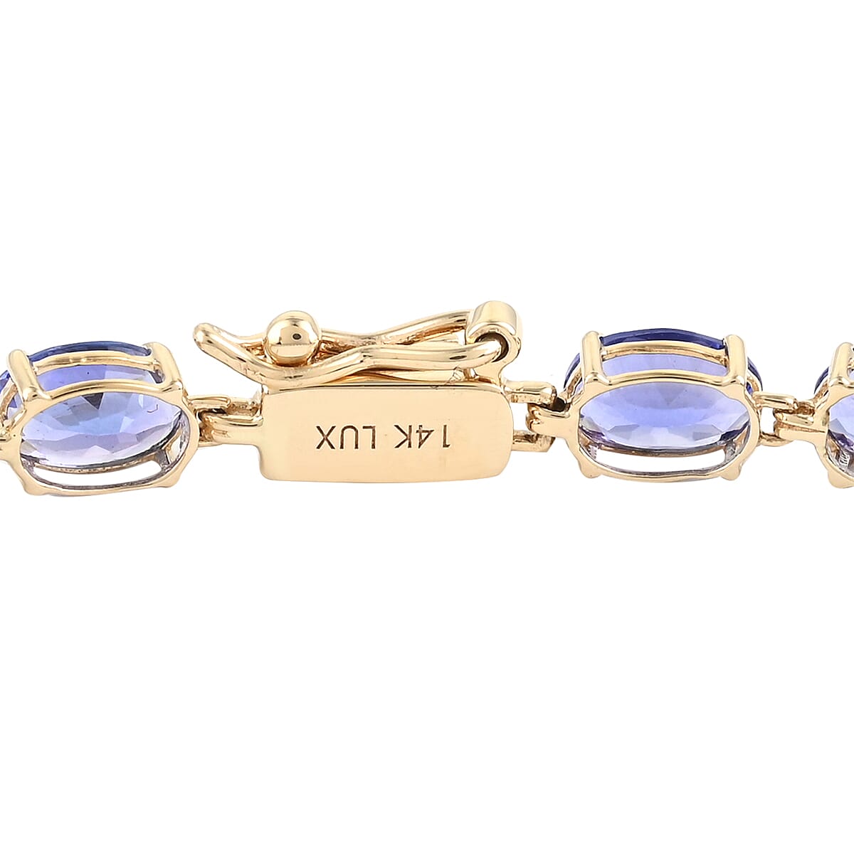 LUXORO 10.00 ctw AAA Tanzanite Tennis Bracelet in 14K Yellow Gold (6.50 In) 3.10 Grams (3)