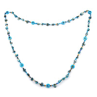 Blue Seed Beads Necklace 40 Inches