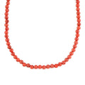 Sponge Coral Bead Necklace In Stainless Steel, Orange Beaded Necklace For Women, Jewelry Gifts For Women  (18 Inches) - Sticky add to cart bar