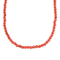 Sponge Coral Bead Necklace In Stainless Steel, Orange Beaded Necklace For Women, Jewelry Gifts For Women  (18 Inches)