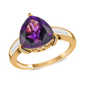 LUXORO 10K Yellow Gold AAA Moroccan Amethyst and Diamond Ring 2.30 Grams 3.50 ctw - Sticky add to cart bar