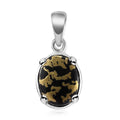 Goldenite Solitaire Pendant in Sterling Silver 1.65 ctw