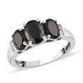 Elite Shungite 3 Stone Ring in Platinum Over Sterling Silver 1.00 ctw - Sticky add to cart bar