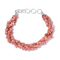 Peach Opal Chips Twisted Bracelet in Sterling Silver (7.25 In) 56.50 ctw
