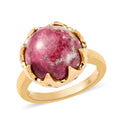 KARIS Norwegian Thulite and Natural White Zircon Ring in ION Plated 18K Yellow Gold (Size 10.0) 8.25 ctw - Sticky add to cart bar