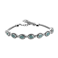 Artisan Crafted Premium Grandidierite Bracelet in Sterling Silver (7.25 In) 3.25 ctw