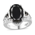 Natural Thai Black Spinel Ring in Stainless Steel 7.30 ctw - Sticky add to cart bar