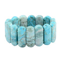 Turquoise Jasper Block Stretch Bracelet 620.00 ctw - Sticky add to cart bar