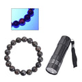 Natural Yooperlite 9-11mm Beaded Stretch Bracelet 107.50 ctw with Free UV Flash Light - Sticky add to cart bar