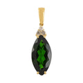 Certified Luxoro 14K Yellow Gold AAA Chrome Diopside and G-H I1 Diamond Accent Pendant without Chain 4.00 ctw - Sticky add to cart bar