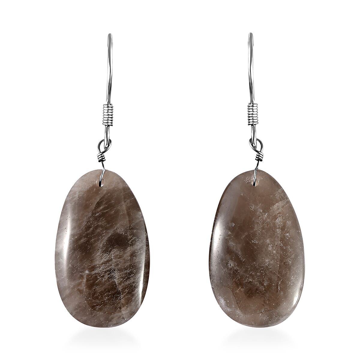 Brazilian Smoky Quartz Earrings in Rhodium Over Sterling Silver 44.10 ctw