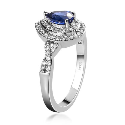 RHAPSODY 950 Platinum AAAA Color Change Sapphire and E-F VS2 Diamond Cocktail Ring 5.50 Grams 1.10 ctw