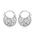 Artisan Crafted Polki Diamond Hanging Earrings in Platinum Over Sterling Silver 1.00 ctw