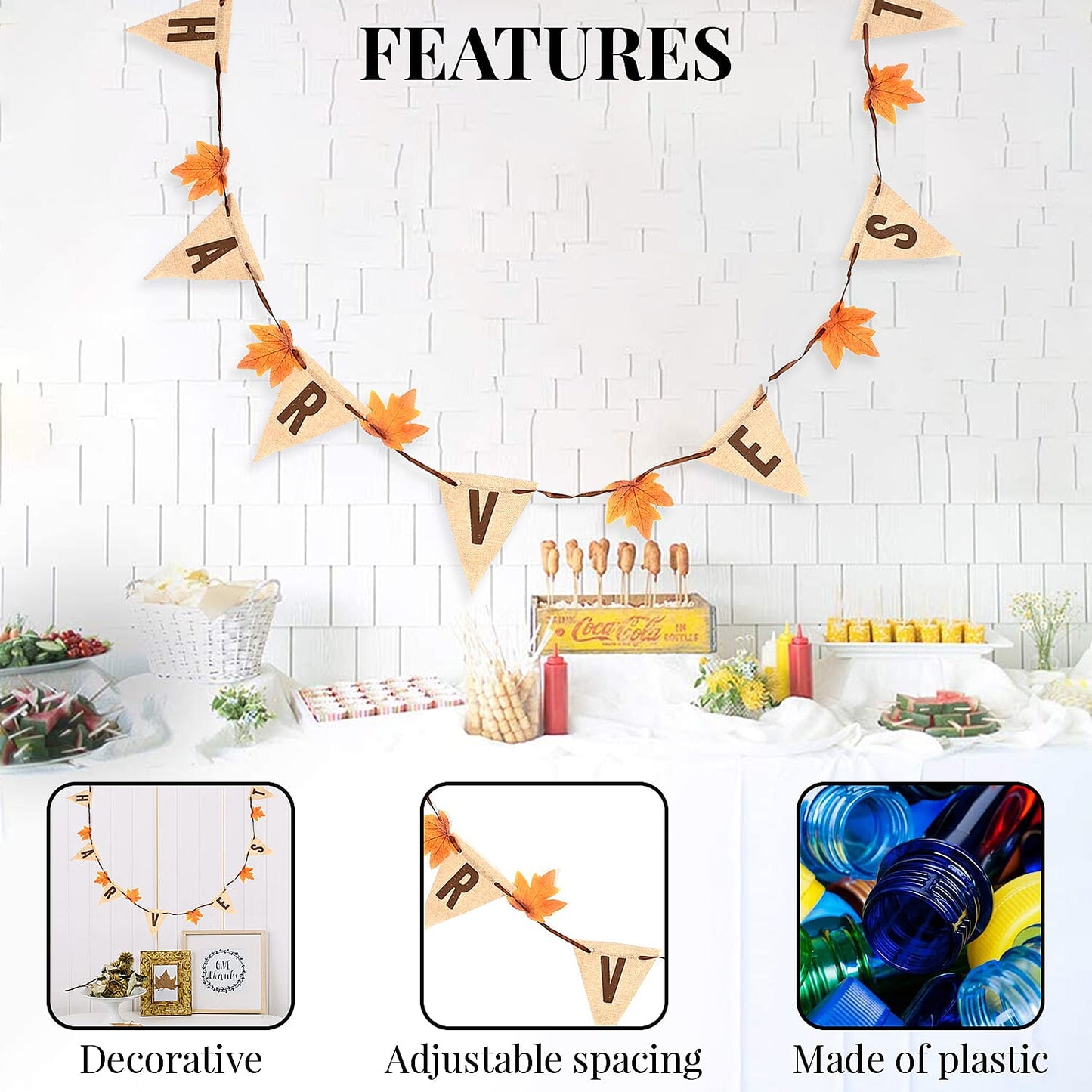 Thanksgiving Burlap Harvest Banner (Fall Decor)