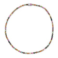 AAA Multi-Tourmaline Tennis Necklace 18 Inches in Platinum Over Sterling Silver 30.50 ctw - Sticky add to cart bar