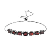 Doorbuster Mozambique Garnet Bolo Bracelet in Platinum Over Sterling Silver 7.25 ctw