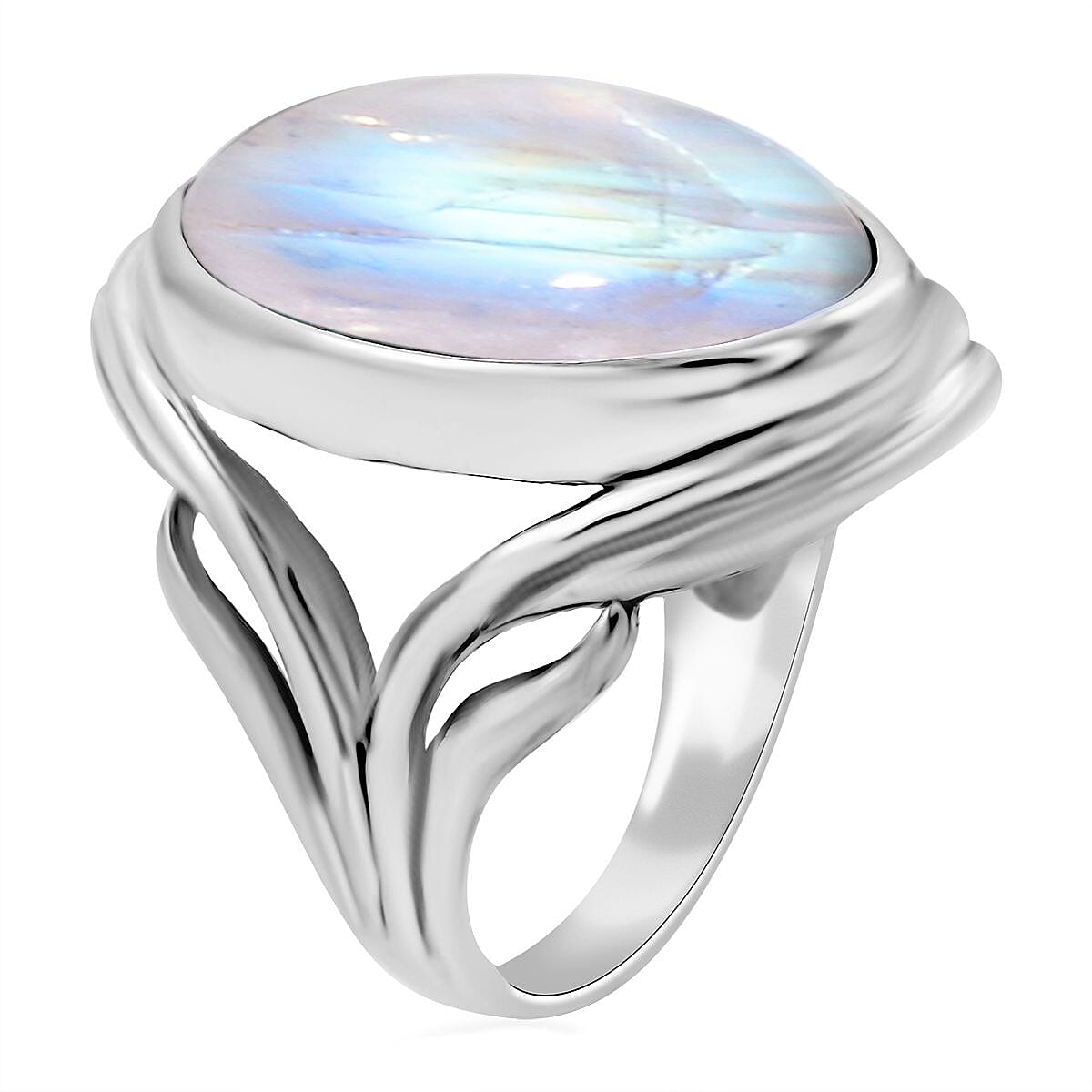 Doorbuster BALI LEGACY Kuisa Rainbow Moonstone Ring in Sterling Silver 7.5 Grams 25.00 ctw