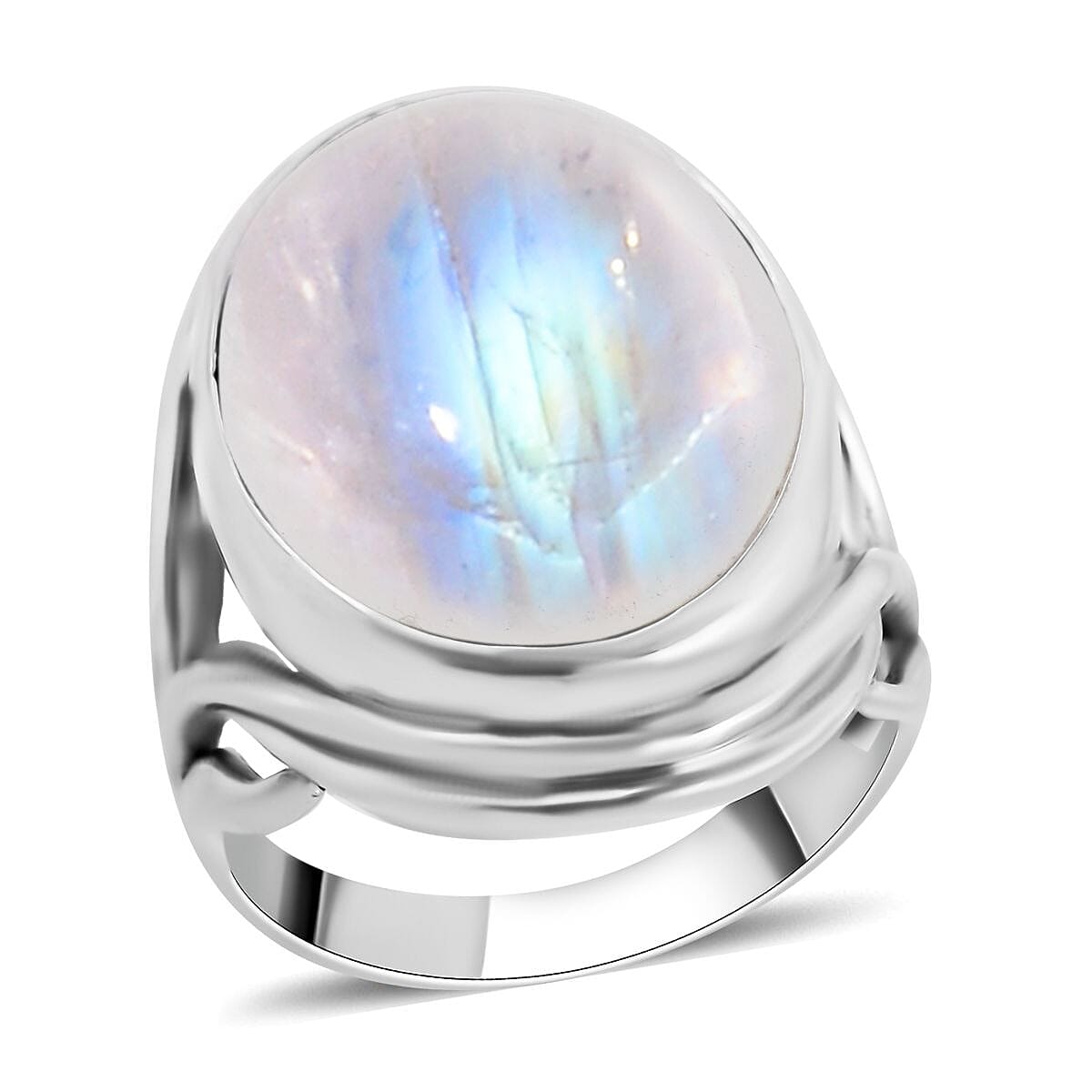 Doorbuster BALI LEGACY Kuisa Rainbow Moonstone Ring in Sterling Silver 7.5 Grams 25.00 ctw