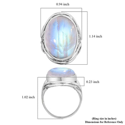 Doorbuster BALI LEGACY Kuisa Rainbow Moonstone Ring in Sterling Silver 7.5 Grams 25.00 ctw