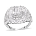 Doorbuster Diamond Cocktail Ring in Platinum Over Sterling Silver 2.00 ctw - Sticky add to cart bar