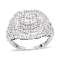 Doorbuster Diamond Cocktail Ring in Platinum Over Sterling Silver 2.00 ctw