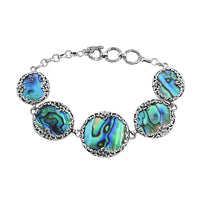 Doorbuster BALI LEGACY Abalone Shell Bracelet in Sterling Silver (7.50 In) 11 Grams
