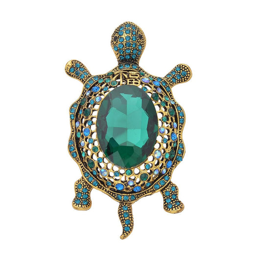 Simulated Brown Pearl and Multi Color Austrian Crystal Bee Brooch in Black Silvertone