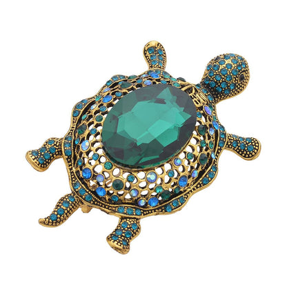 Simulated Brown Pearl and Multi Color Austrian Crystal Bee Brooch in Black Silvertone