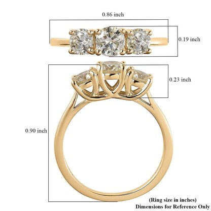 LUXORO 10K Yellow Gold Natural Yellow Diamond I3 Ring (Size 6.0) 1.00 ctw