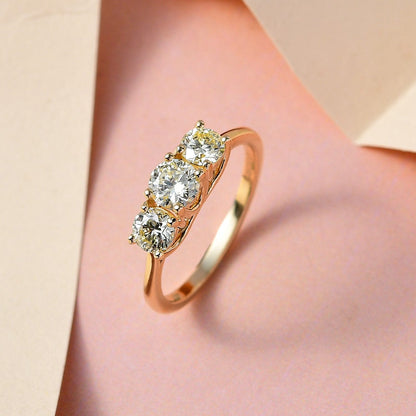 LUXORO 10K Yellow Gold Natural Yellow Diamond I3 Ring (Size 6.0) 1.00 ctw