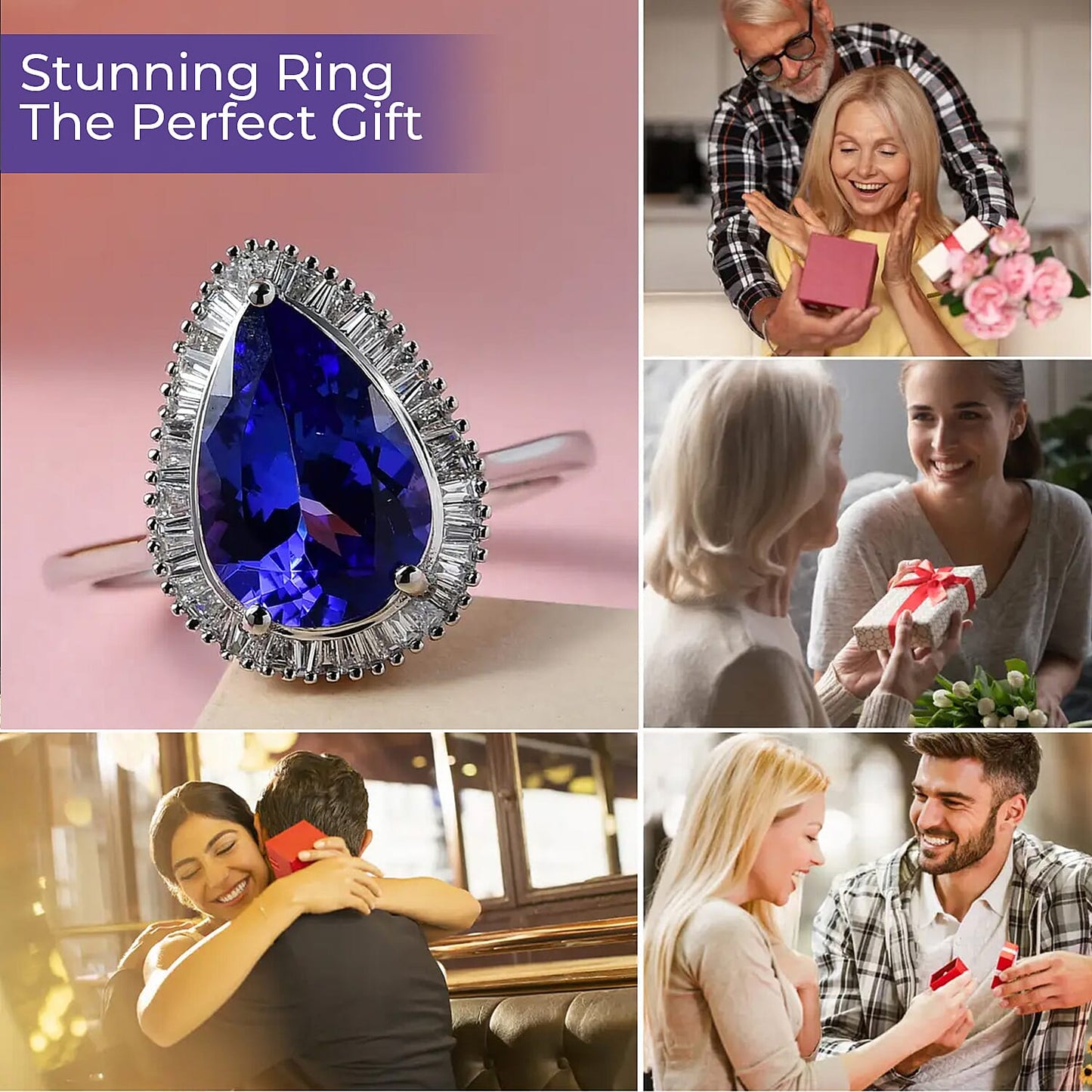 Doorbuster RHAPSODY 950 Platinum AAAA Tanzanite and E-F VS2 Diamond Ring 4.40 Grams 3.00 ctw