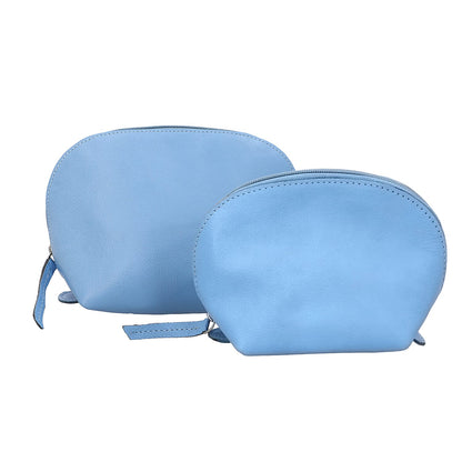 Set of 2, 100% Genuine Leather Nesting Pouches