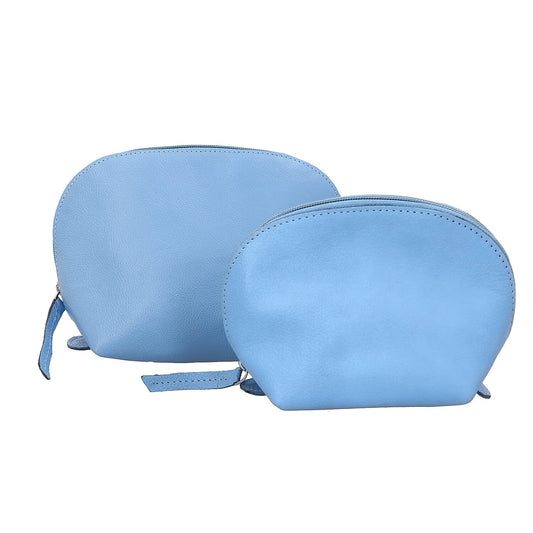 Set of 2, 100% Genuine Leather Nesting Pouches