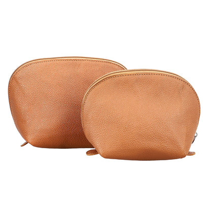 Set of 2, 100% Genuine Leather Nesting Pouches