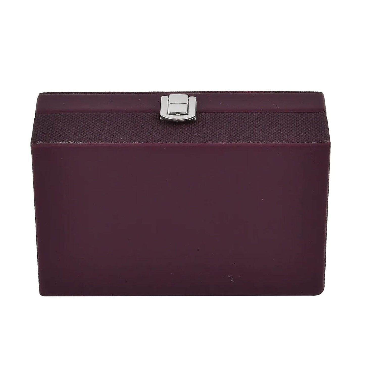 Red Woven Embossed Faux Leather Jewelry box with Mirror and Lock (6.5"x4.1"x2.4")