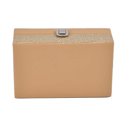 Red Woven Embossed Faux Leather Jewelry box with Mirror and Lock (6.5"x4.1"x2.4")