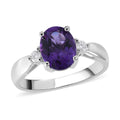 Uruguayan Amethyst and Moissanite Ring in Platinum Over Sterling Silver 1.75 ctw - Sticky add to cart bar