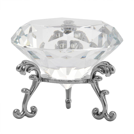 Transparent Crystal Craft Gem Ornaments in Silvertone (2.36")